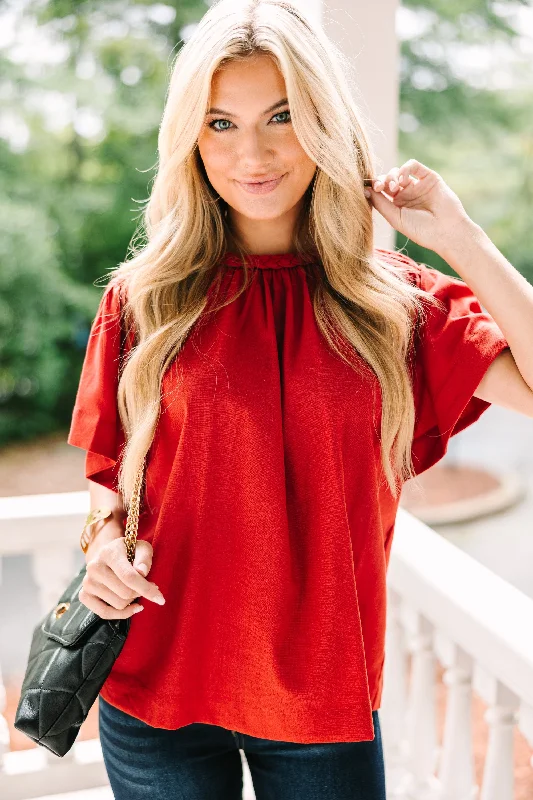 women's tops for those who want to add a touch of sophistication to their casual attireGood Times Rust Orange Blouse