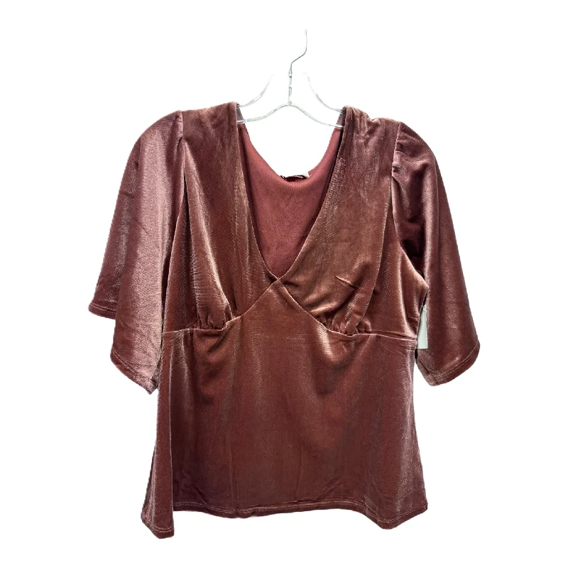 chic women's tops for everyday wearRose Gold Top Short Sleeve By Knox Rose, Size: L