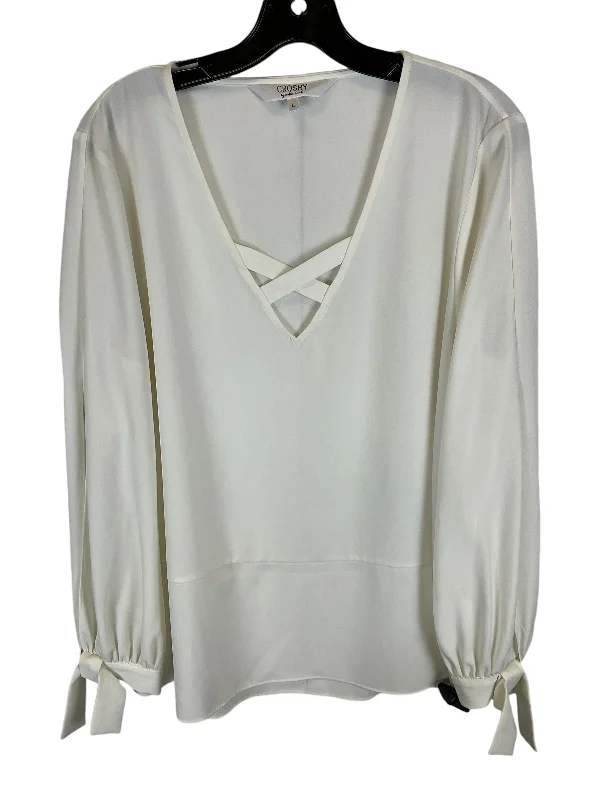 women's tops for those who prefer classic over trendy stylesTop Long Sleeve By Crosby In White, Size: L