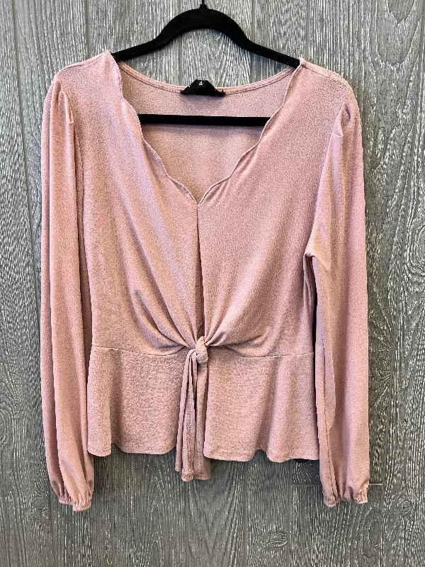 women's tops for those who want to make a bold fashion statement with their choice of topsTop Long Sleeve By Sweet Wanderer In Pink, Size: M