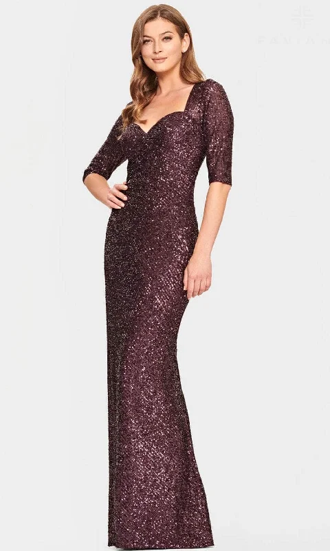 Empire DressFaviana S10861E - Sweetheart Neck Allover Sequin Evening Gown