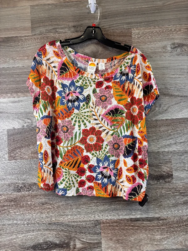 women's tops for those who want to show off their figure in a flattering wayMulti-colored Top Short Sleeve C And C, Size Xl