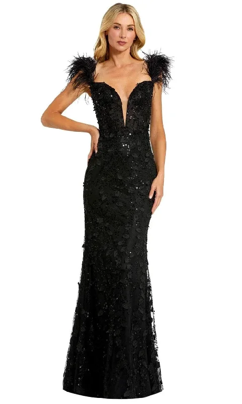 Ruffled Hem DressMac Duggal 20889 - Feathered Corset Evening Gown