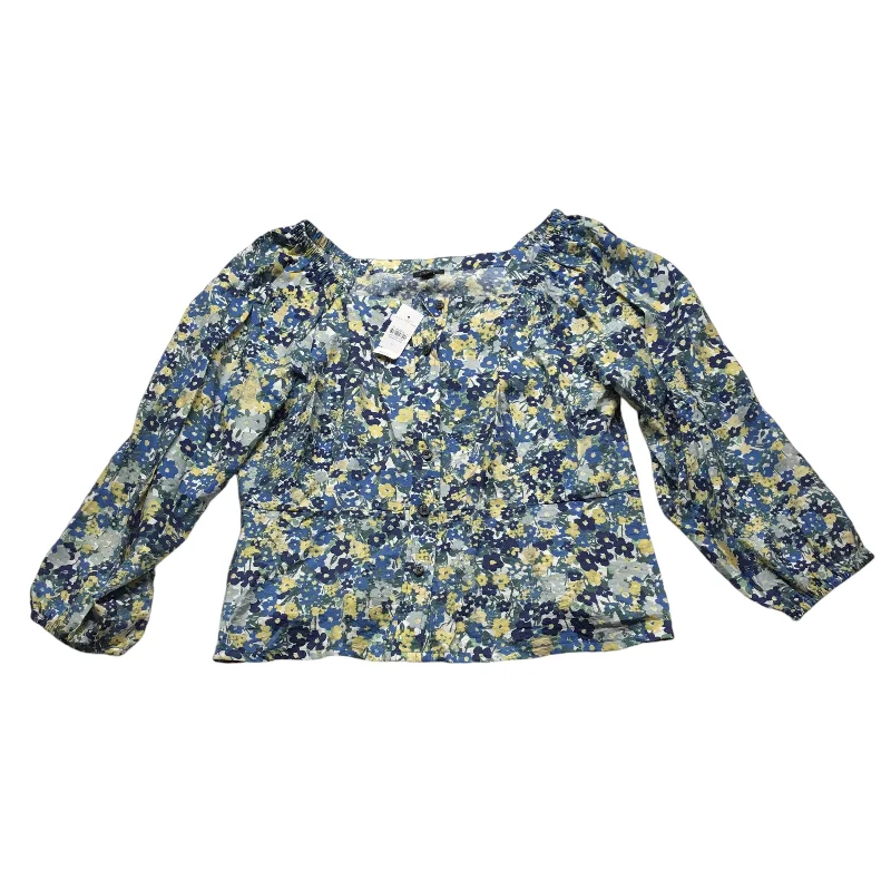 three-quarter sleeve women's topsTop Long Sleeve By Ann Taylor In Floral Print, Size: L