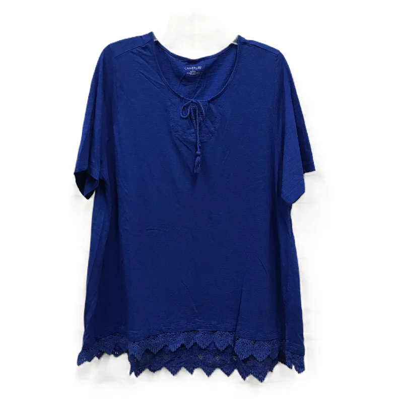 women's tops for those who want to add a touch of elegance and sophistication to their everyday wearBlue Top Short Sleeve By Catherines, Size: 1x