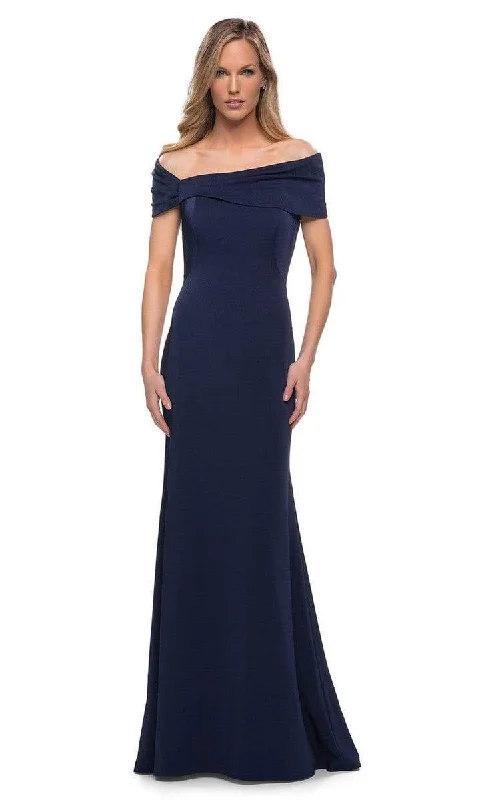 women's handmade dressesLa Femme 29537SC - Asymmetric Off Shoulder Evening Dress