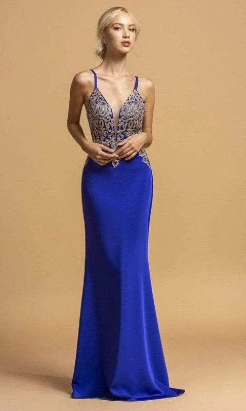 Prom DressAspeed Design L2185 - Beaded Bodice Evening Gown