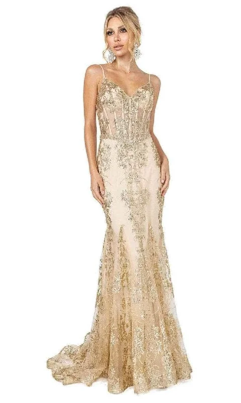 women's high-end dressesDancing Queen 4118 - Sheer Corset Sequin Evening Gown