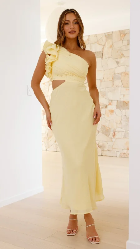 Sweetheart Neckline DressAmina Maxi Dress - Yellow