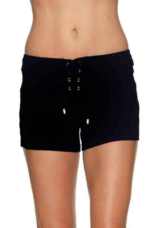 women's patterned shorts4" Board Short In Black