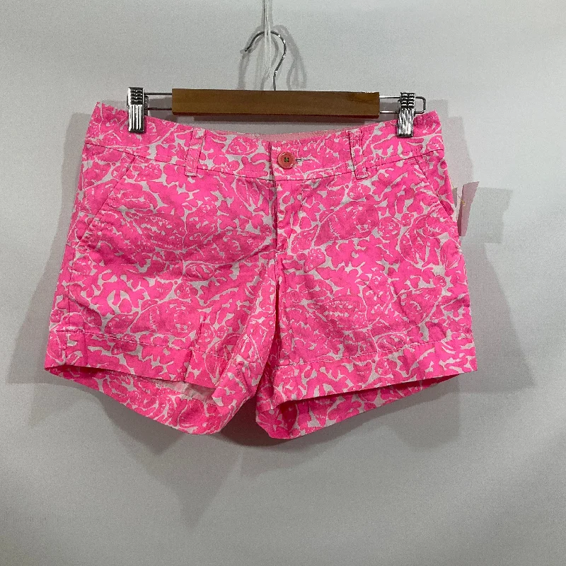 women's cycling shortsShorts By Lilly Pulitzer In Pink & White, Size: 2