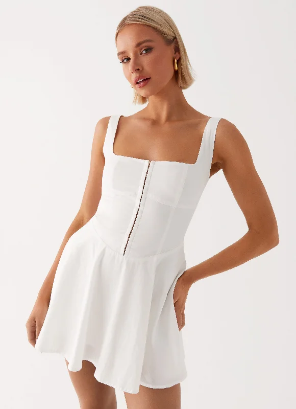 women's silk dressesThe Isle Mini Dress - White