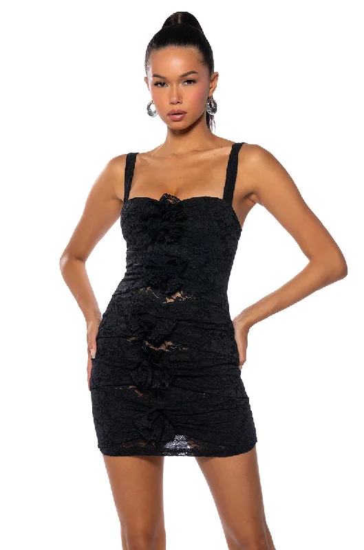 Shift DressEVERY ROSE HAS ITS THORNS LACE CUTOUT MINI DRESS