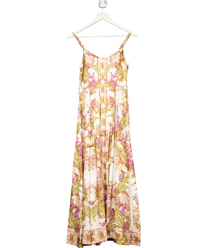 women's ethical fashion dressesKaren Millen Multicoloured Mirrored Floral Viscose Linen Strappy Maxi Dress UK 6