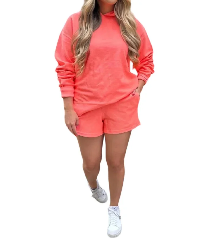 women's timeless shortsDarya Luxe Corded Shorts In Coral