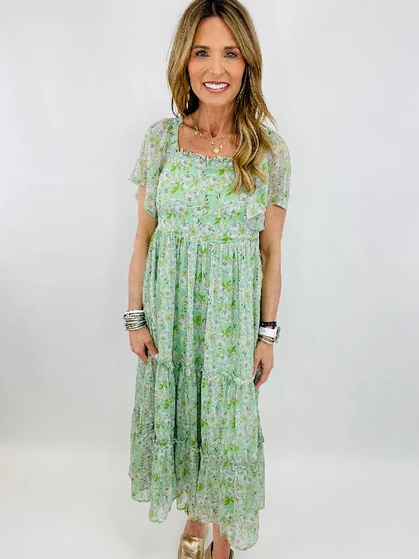 Floral DressPICKING THE SEAGRASS MIDI DRESS