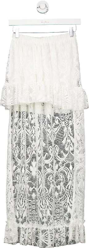 Denim DressZack White Lace Maxi Skirt UK S