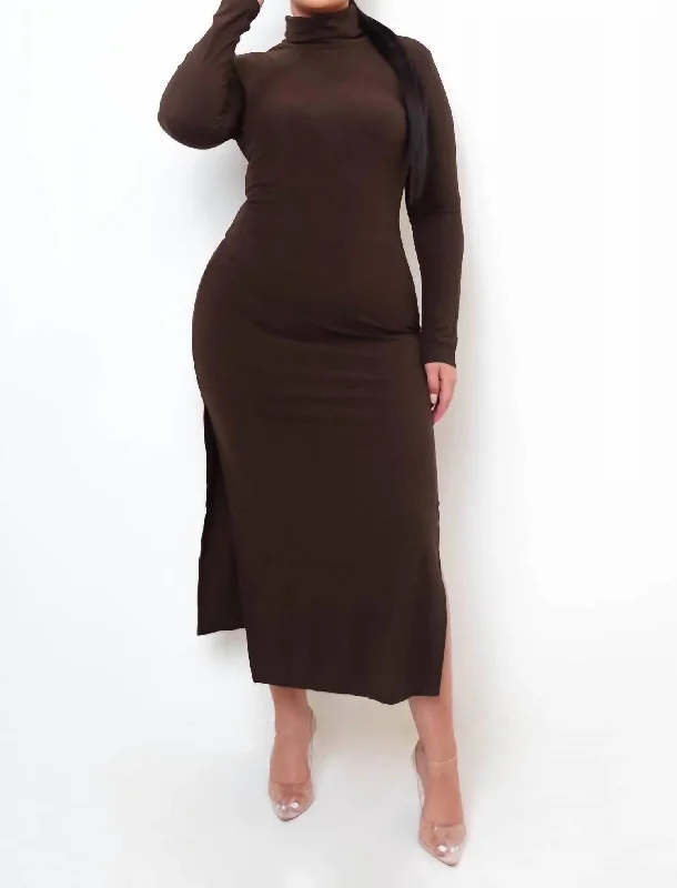 Chic DressPlus Size Easy On Me Maxi Dress In Brown