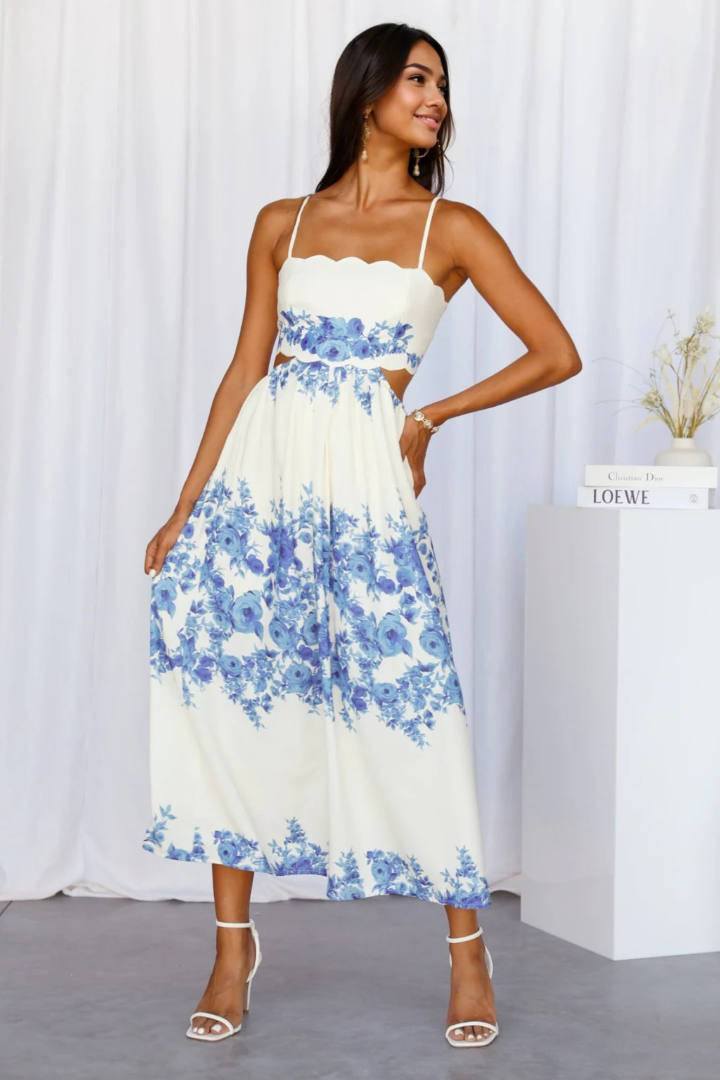 Backless DressSunny Times Midi Dress Blue