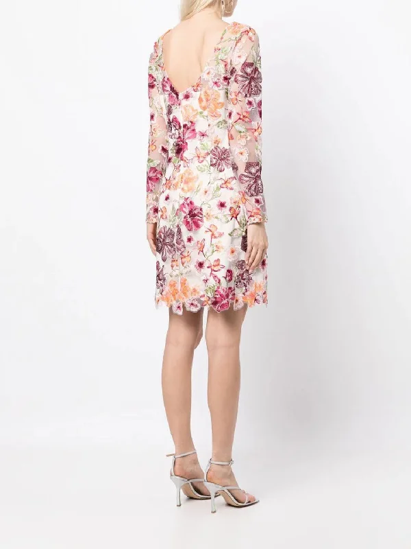 women's casual dressesIllusion Floral Mini Dress