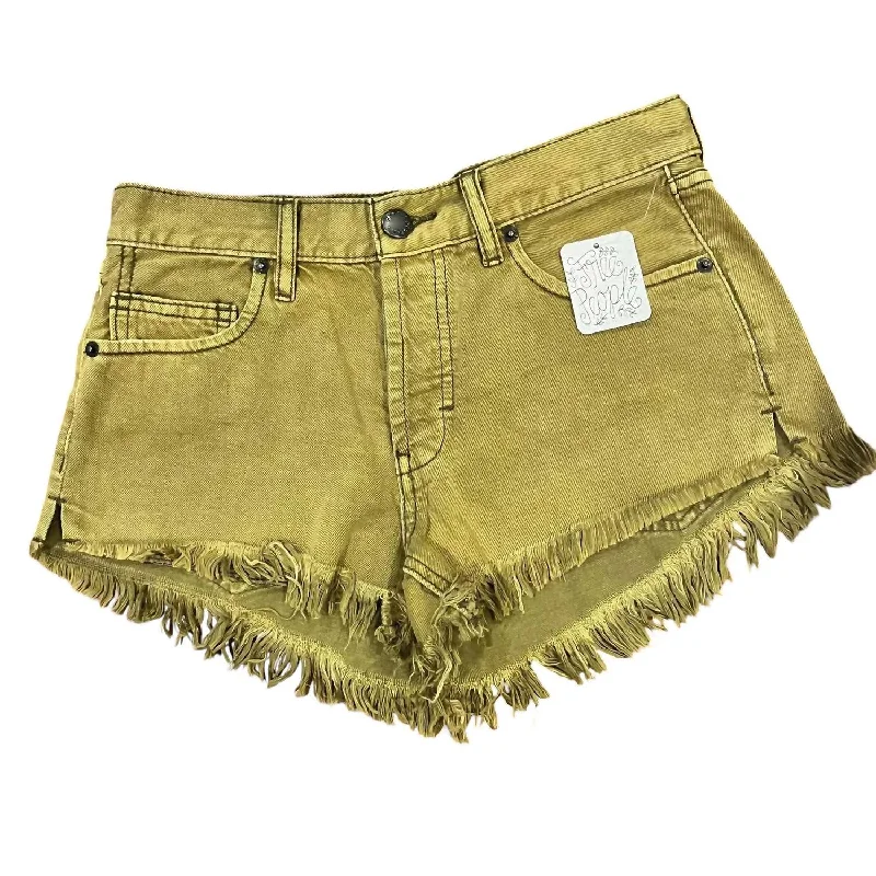 women's bermuda shortsWomen's Frayed Hem Button Fly Denim Shorts In Moss