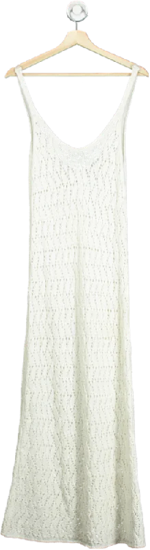 women's affordable dressesOysho White Crochet Maxi Dress UK S