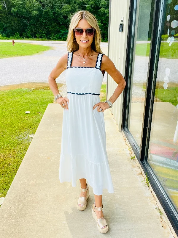 Denim DressTHE BREEZE IS BLOWING MIDI DRESS—SUMMER SALE