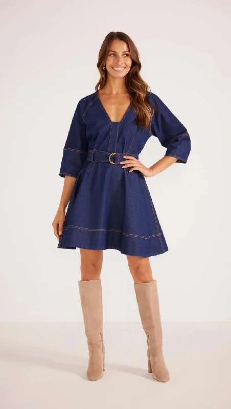 High-Low DressMinkPink Kenzie Denim Mini Dress