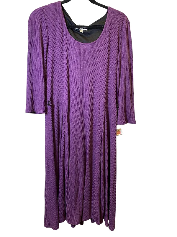 Satin DressDress Casual Maxi By Robbie Bee In Purple, Size: Xl