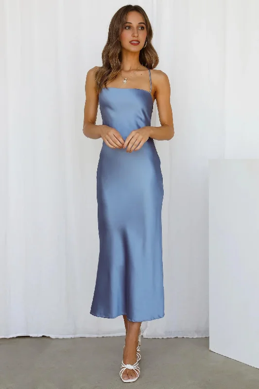 Ribbon DressMemory Lanes Midi Dress Blue