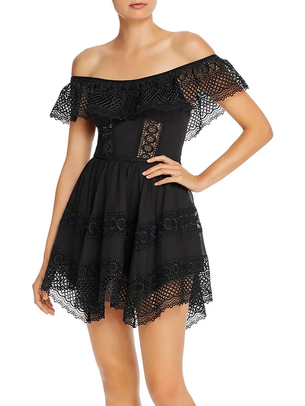 Long-Sleeve DressVaiana Womens Crochet Party Mini Dress