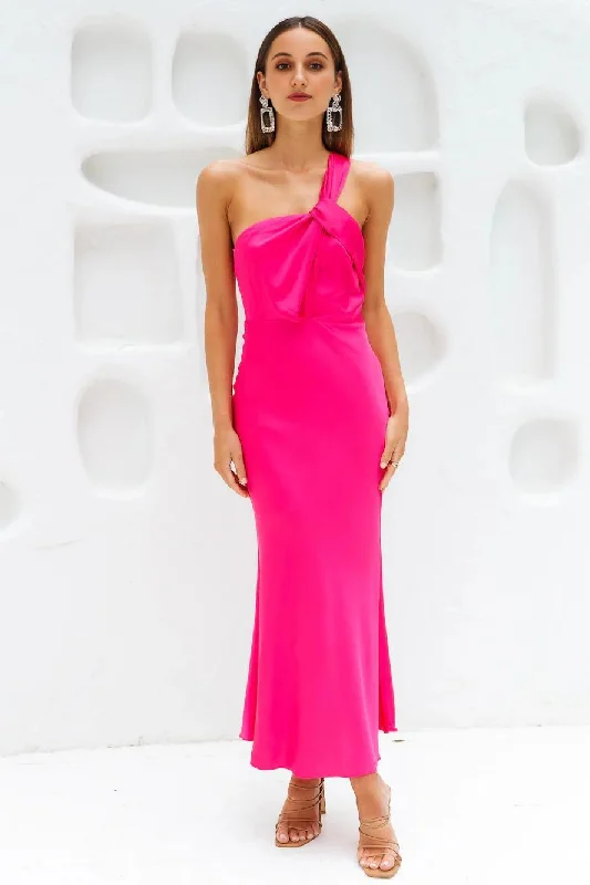 Velveteen DressAdore Sunsets Midi Dress Fuchsia