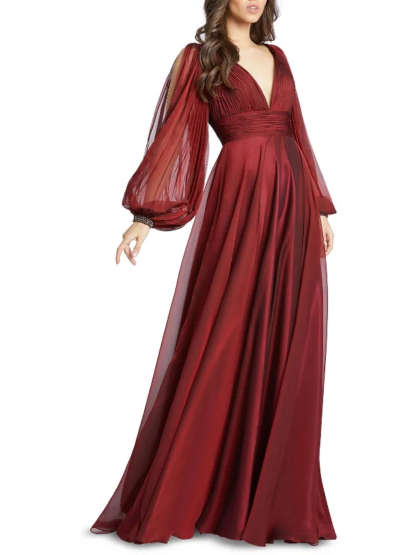 women's curve-hugging dressesWomens Shirred Maxi Evening Dress