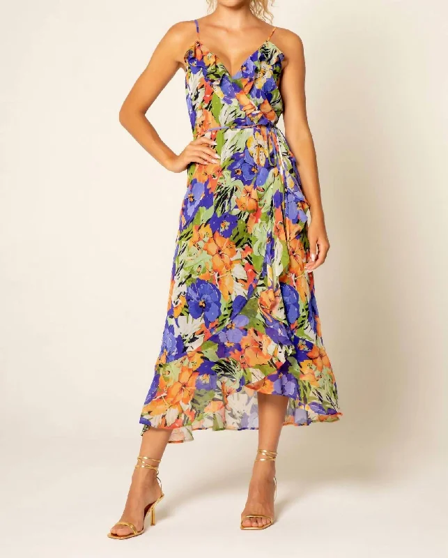 Wedding DressElena Maxi Dress In Purple Multi