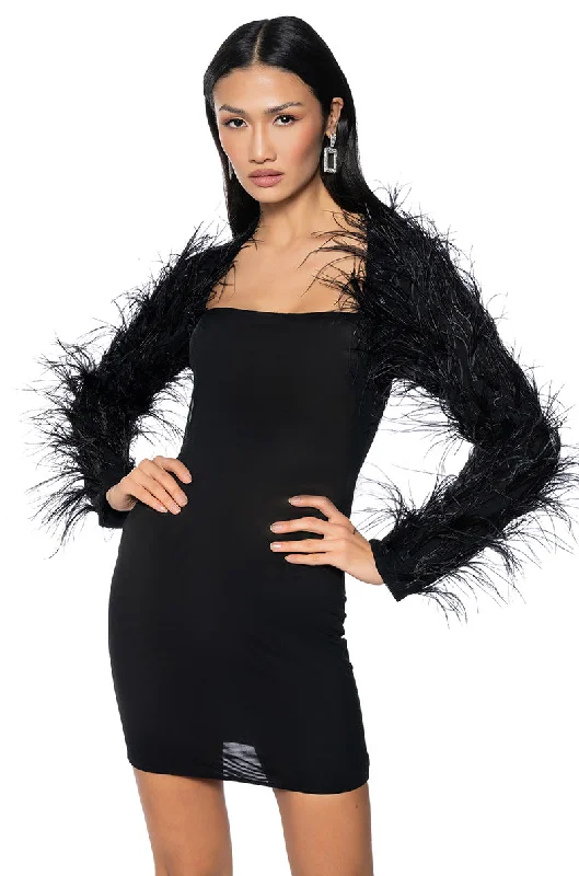 women's wrinkle-resistant dressesRUFFLE MY FEATHERS MESH MINI DRESS