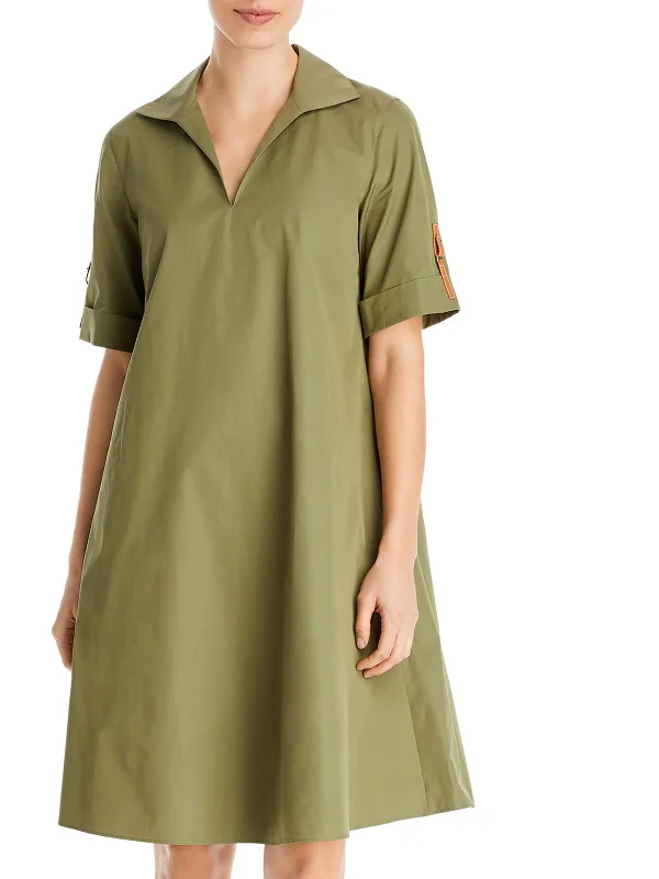 women's ruffle dressesWomens V-Neck Mini Shirtdress