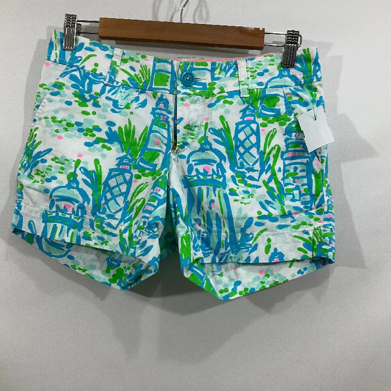 women's silk shortsShorts By Lilly Pulitzer In Blue & White, Size: 0