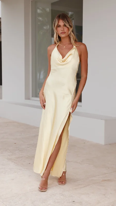 women's luxury dressesSian Maxi Dress - Yellow