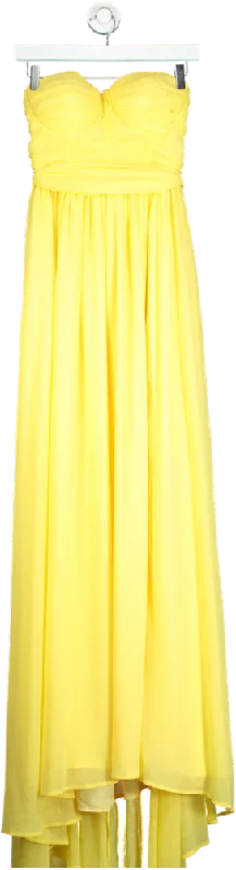 Mermaid DressCoast Yellow Corset Drape Chiffon Bridesmaids Maxi Dress UK 10