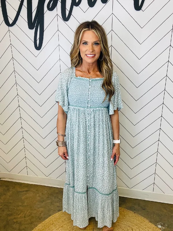 Bow-Tie DressGREEN MEADOWS MIDI--FLASH SALE