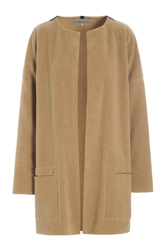 women's coats for everyday wear and tearCARDIGAN OVERSIZE - 7105 - CAMEL