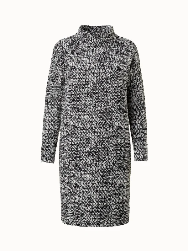 women's minimalist dresses3D Tweed Jersey Dress