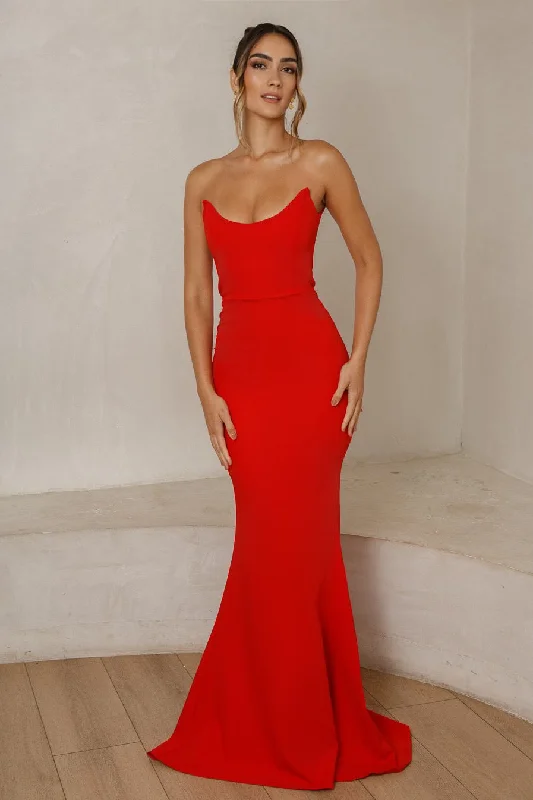 women's cold-shoulder dressesCeline Gown - Red