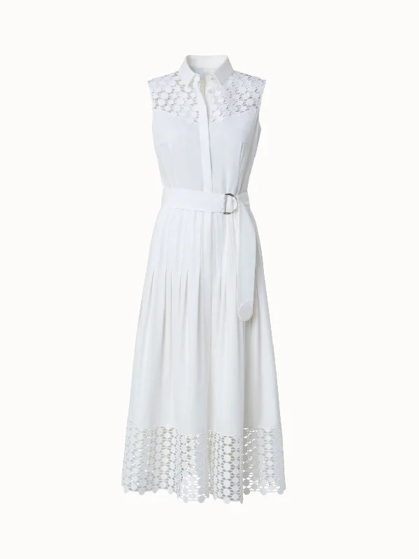 Designer DressCotton Poplin Dress with Kaleidoscope Dot Embroidery