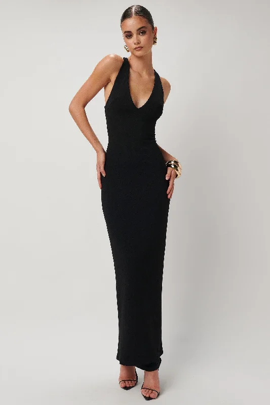 women's solid color dressesEiza Gown - Black