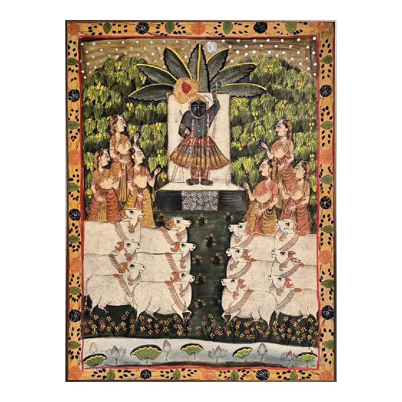 women's floral dressesIndian Pichwai Painting of Shrinathji