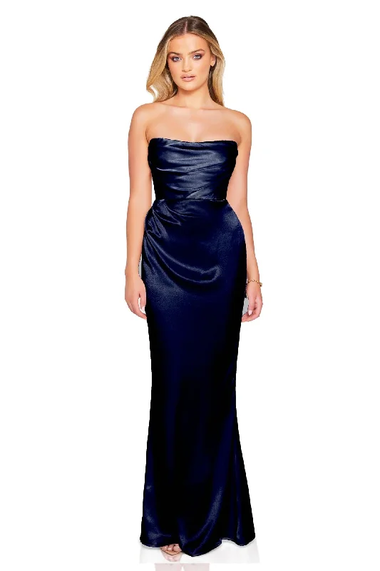 Nookie Emelie Strapless Gown - Navy