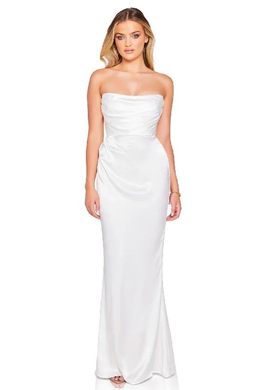 women's maximalist dressesNookie Emelie Strapless Gown - White