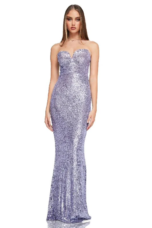 women's apple-shaped body dressesNookie Lumiere Gown - Lilac