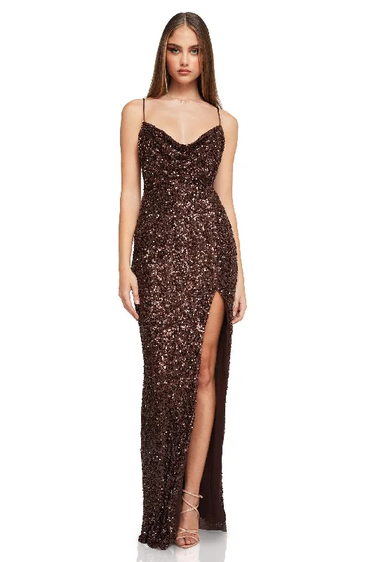 women's made-to-order dressesNookie Smoke Show Gown - Chocolate